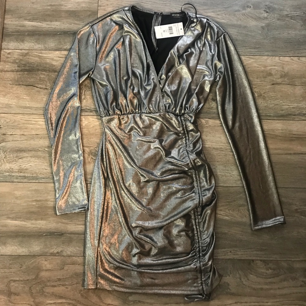 Fashion nova metallic dress